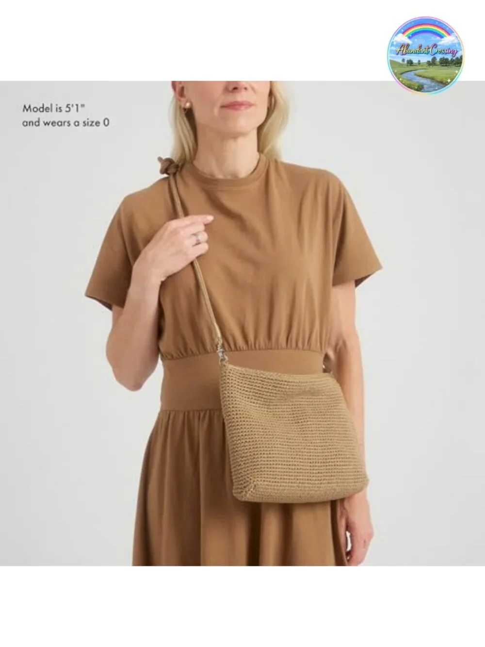 Hand-Crochet 3-in-1 Convertible Crossbody Purse & Clutch, Zip Closure